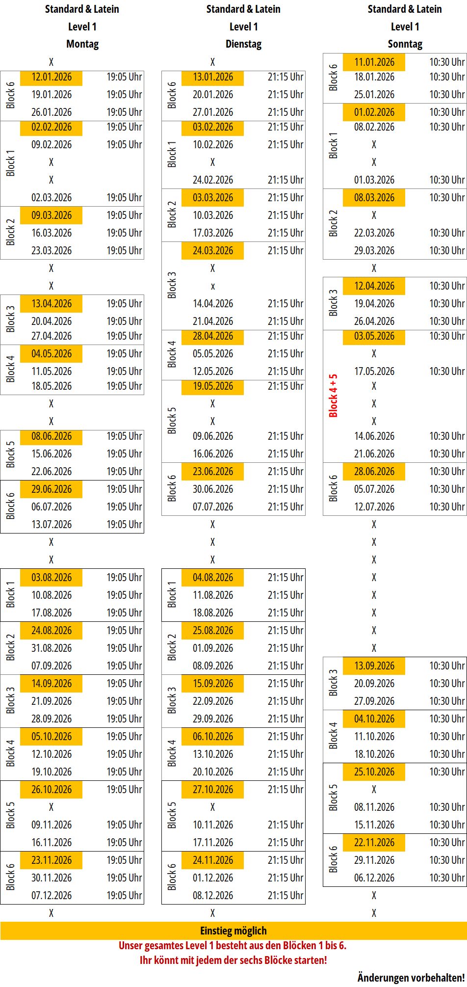 Standard Latein Level 1 - Stand 11.05.2026