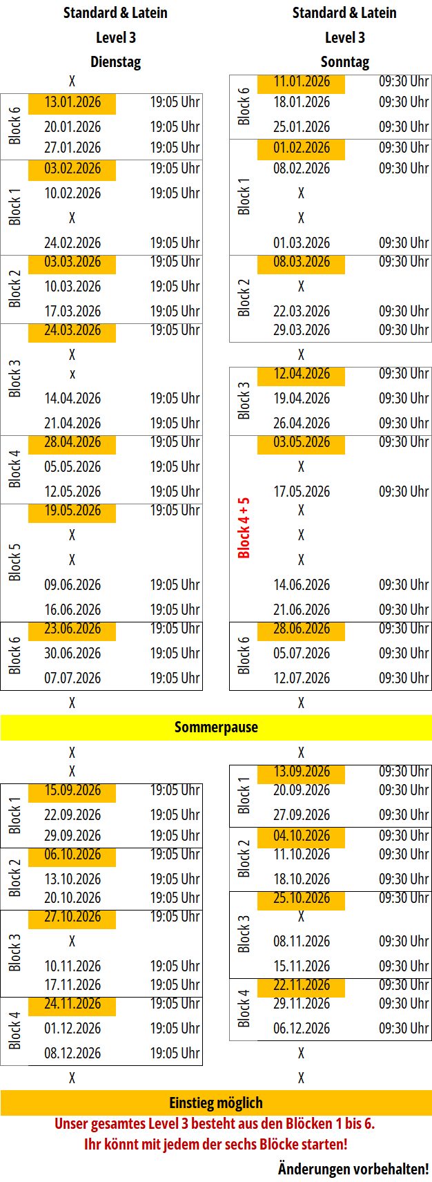 Standard Latein Level 3 - Stand 11.05.2026